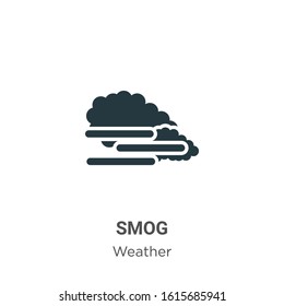 Smog glyph icon vector on white background. Flat vector smog icon symbol sign from modern weather collection for mobile concept and web apps design.