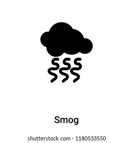 Smog icon vector isolated on white background, logo concept of Smog sign on transparent background, filled black symbol