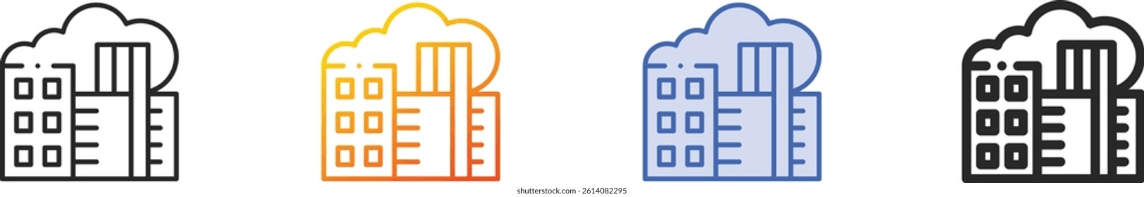 smog icon.Thin Linear, Gradient, Blue Stroke and bold Style Design Isolated On White Background