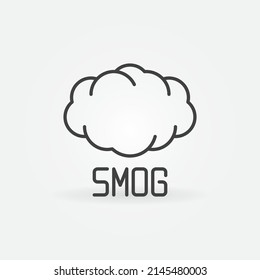 Smog or Smoke Fog vector concept icon or symbol in thin line style