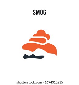 Smog vector icon on white background. Red and black colored Smog icon. Simple element illustration sign symbol EPS