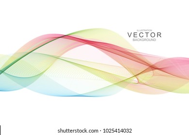 Smoke abstract background with curve shape. Usable for poster, wallpaper, cover and flyer. Colored wave lines like smoke. Colorful fluid poster.