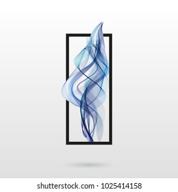 Smoke abstract background with curve shape. Usable for poster, wallpaper, cover and flyer. Colored wave lines like smoke. Colorful fluid poster.