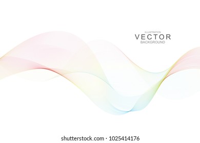 Smoke abstract background with curve shape. Usable for poster, wallpaper, cover and flyer. Colored wave lines like smoke. Colorful fluid poster.