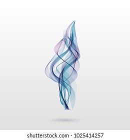 Smoke abstract background with curve shape. Usable for poster, wallpaper, cover and flyer. Colored wave lines like smoke. Colorful fluid poster.