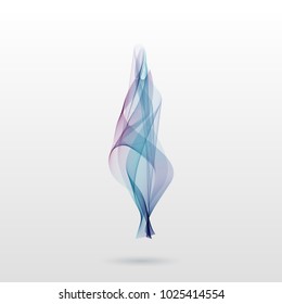 Smoke abstract background with curve shape. Usable for poster, wallpaper, cover and flyer. Colored wave lines like smoke. Colorful fluid poster.