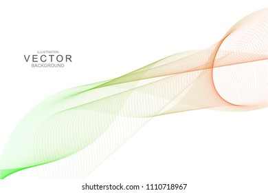 Smoke abstract background with curve shape. Usable for poster, wallpaper, cover and flyer. Colored wave lines like smoke. Colorful fluid poster. Easy to edit gradient color.