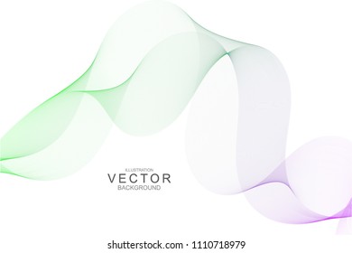Smoke abstract background with curve shape. Usable for poster, wallpaper, cover and flyer. Colored wave lines like smoke. Colorful fluid poster. Easy to edit gradient color.