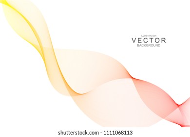 Smoke abstract background with curve shape. Usable for poster, wallpaper, cover and flyer. Colored wave lines like smoke. Colorful fluid poster. Easy to edit gradient color.