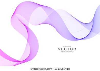 Smoke abstract background with curve shape. Usable for poster, wallpaper, cover and flyer. Colored wave lines like smoke. Colorful fluid poster. Easy to edit gradient color.