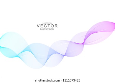 Smoke abstract background with curve shape. Usable for poster, wallpaper, cover and flyer. Colored wave lines like smoke. Colorful fluid poster. Easy to edit gradient color.