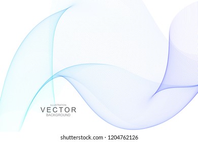 Smoke abstract background with curve shape. Usable for poster, wallpaper, cover and flyer. Colored wave lines like smoke. Colorful fluid poster.