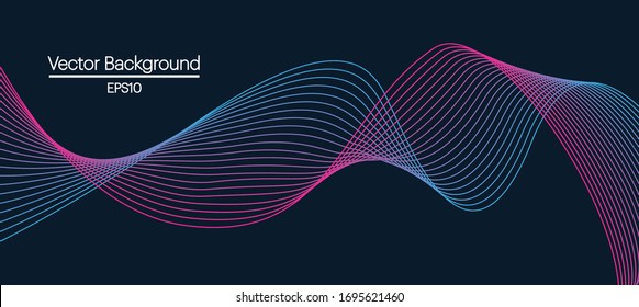 Smoke abstract background with curve shape. Usable for poster, wallpaper, cover and flyer. Colored wave lines like smoke. Colorful fluid poster.
