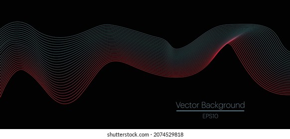 Smoke abstract background with curve shape. Usable for poster, wallpaper, cover and flyer. Colored wave lines like smoke. Colorful fluid poster.
