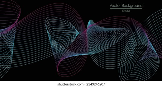 Smoke abstract background with curve shape. Usable for poster, wallpaper, cover and flyer. Colored wave lines like smoke. Colorful fluid poster.
