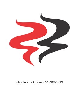 smoke abstract design vector. japanese asian symbol vector.