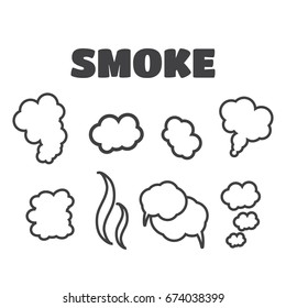 Smoke abstraction icons isolated vector