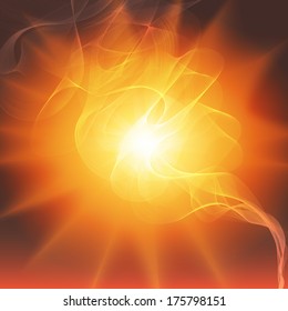 smoke against the flash of light background vector