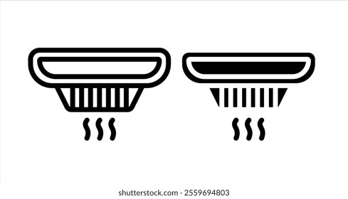 Smoke alarm Icon collection in filled and stroke style.
