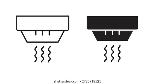 Symbole für Rauchmelder. Lineares Vektorsymbol einzeln auf weißem Hintergrund.