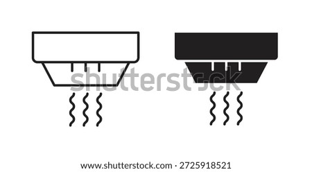 Smoke alarm icons. Vector linear icon isolated on white background.