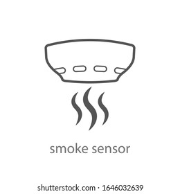 Smoke Alarm System Vector Linear Symbol Isolated On White Background. Vector Illustration. EPS 10