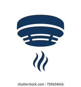 Smoke Alarm Vector Icon On White Background