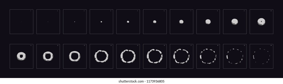 Smoke Animation. Smoke  Explosion. Animation Of Smoke. Sprite Sheet For Game Or Cartoon Or Animation. 2d Classic Animation Smoke Effect.