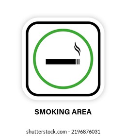 Smoke Area Silhouette Circle Icon. Smoke Allow Room Symbol. Smoking Tobacco Nicotine Cigarette Permit Outdoor Zone Glyph Pictogram. Smoke Cigar Cigarette Area Sign. Isolated Vector Illustration.