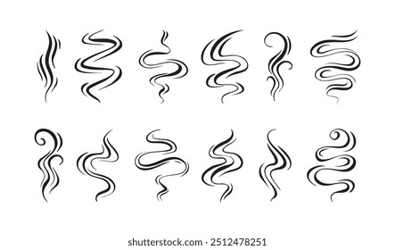 Smoke, aroma lines icon. Doodle Wavy Smoke lines symbol sketch style hand drawn. Vector illustration