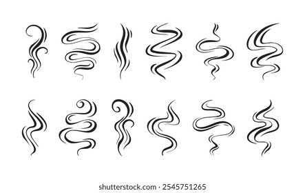 Smoke, aroma lines icon. Doodle Wavy Smoke lines symbol sketch style hand drawn. Vector illustration