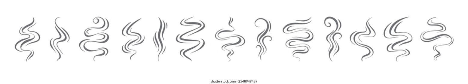 Smoke, aroma lines icon. Doodle Wavy Smoke lines symbol sketch style hand drawn. Vector illustration