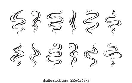 Smoke, aroma lines icon. Doodle Wavy Smoke lines symbol sketch style hand drawn. Vector illustration