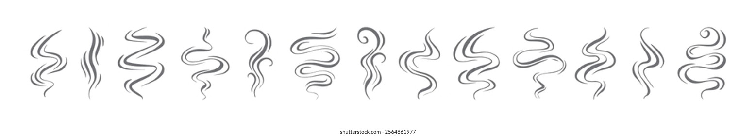 Smoke, aroma lines icon. Doodle Wavy Smoke lines symbol sketch style hand drawn. Vector illustration