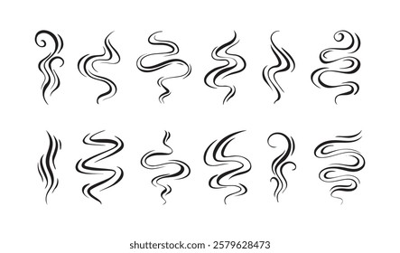 Smoke, aroma lines icon. Doodle Wavy Smoke lines symbol sketch style hand drawn. Vector illustration