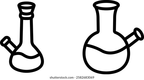 Smoke and Art: Doodle Bong Vector Icon Set