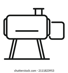 Smoke bbq icon outline vector. Grill smokehouse. Meat barrel