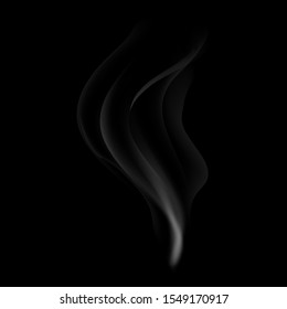 Smoke with black background. Vector illustration. white abstract smoke isolated. Transparent elements for web, illustrations, logotypes, fabric print, design. Eps10.