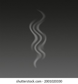 Smoke with black transparent background. Vector illustration.