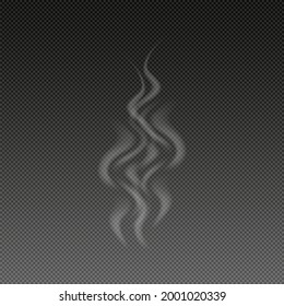 Smoke with black transparent background. Vector illustration.