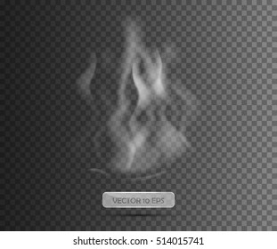 Smoke with black transparent background. Vector illustration. Grey abstract smoke isolated. Transparent elements for web, illustrations, logotypes, fabric print, design. Eps10.