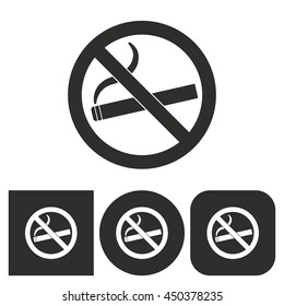 Smoke - black and white icons. Vector illustration.