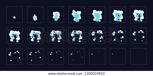 Smoke Blast Animation Effect Blast Animation Stock Vector Royalty Free