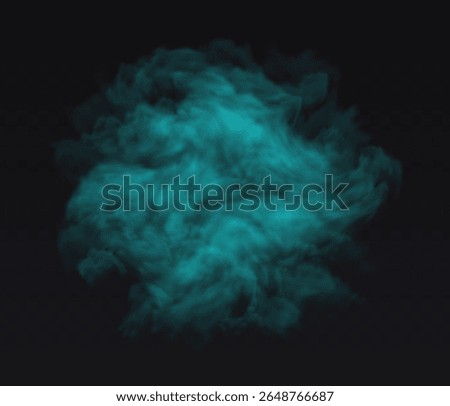 Smoke blue cloud on black transparent background. Fog vector effect