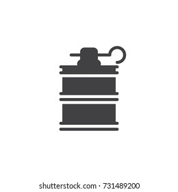 Smoke bomb icon vector, filled flat sign, solid pictogram isolated on white. Symbol, logo illustration.
