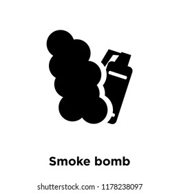 Smoke bomb icon vector isolated on white background, logo concept of Smoke bomb sign on transparent background, filled black symbol