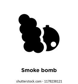 Smoke bomb icon vector isolated on white background, logo concept of Smoke bomb sign on transparent background, filled black symbol