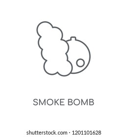 Smoke bomb linear icon. Smoke bomb concept stroke symbol design. Thin graphic elements vector illustration, outline pattern on a white background, eps 10.