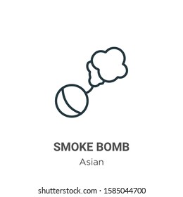 Smoke bomb outline vector icon. Thin line black smoke bomb icon, flat vector simple element illustration from editable asian concept isolated on white background