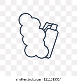 Smoke bomb vector outline icon isolated on transparent background, high quality linear Smoke bomb transparency concept can be used web and mobile